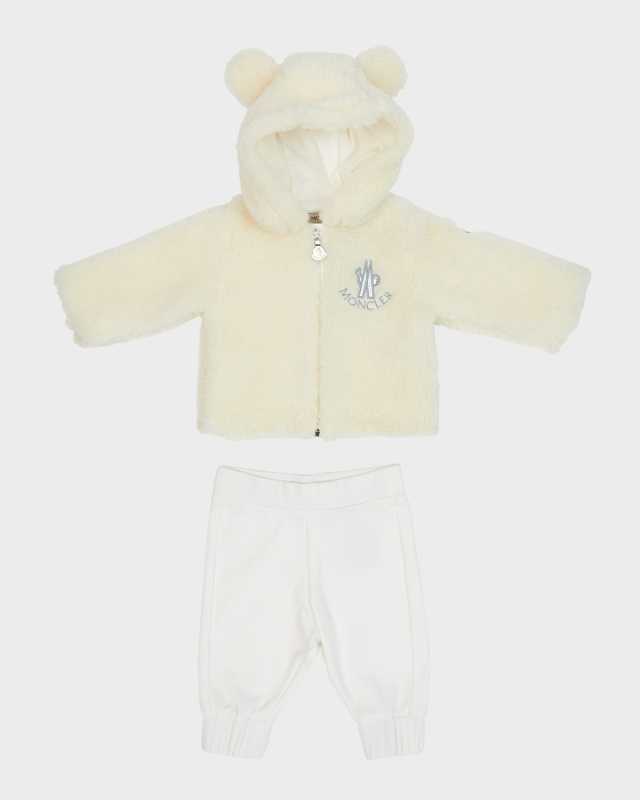 Kid's Faux Fur Hoodie & Joggers Set, Size 6M-3